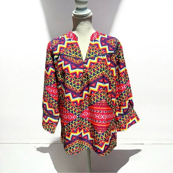🌻Buckhead Betties "Azteca" Jules Boho Top Blouse Size XXL - Picture 1 of 11